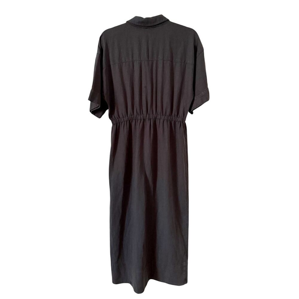 Faherty Topanga Drape Shirtdress Tencel Linen Blend Washed Black Small - Picture 5 of 9
